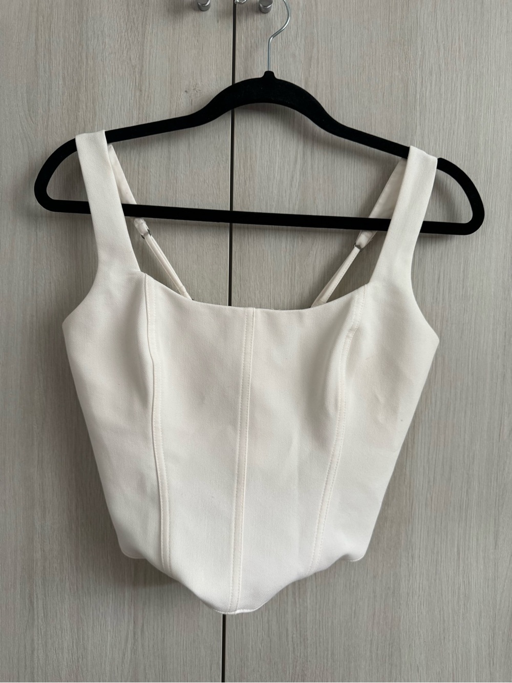 Abercrombie & Fitch Cream Square-Neck Crop Tank Sz M